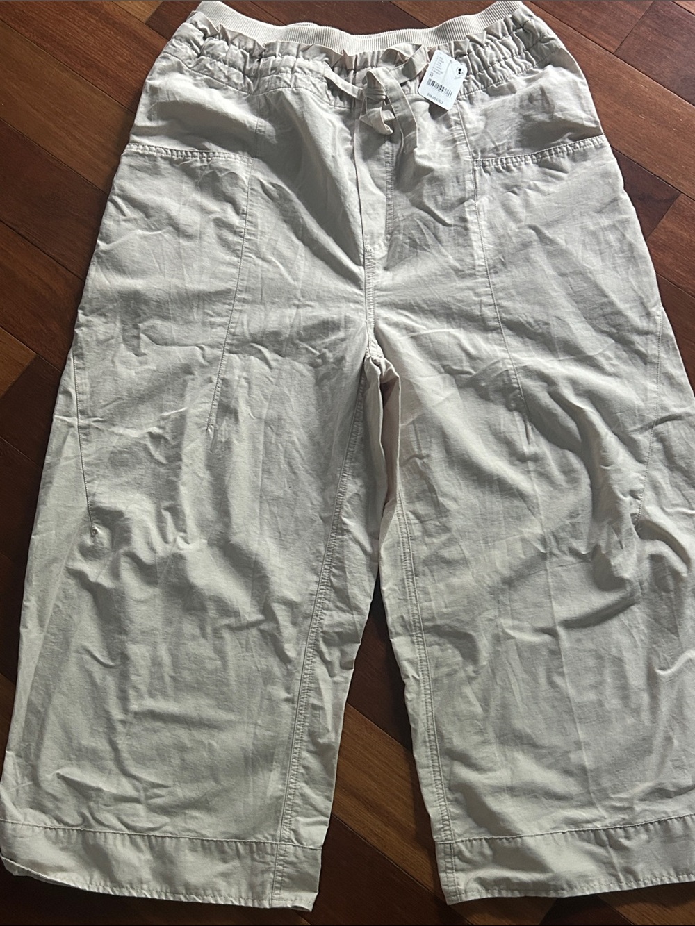 FP Movement by Free People Cream Wide Leg Cropped Pants